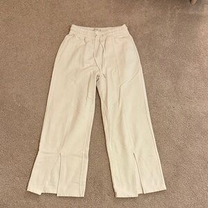 Abercrombie & Fitch Cream Soft Collection Pants with leg slit